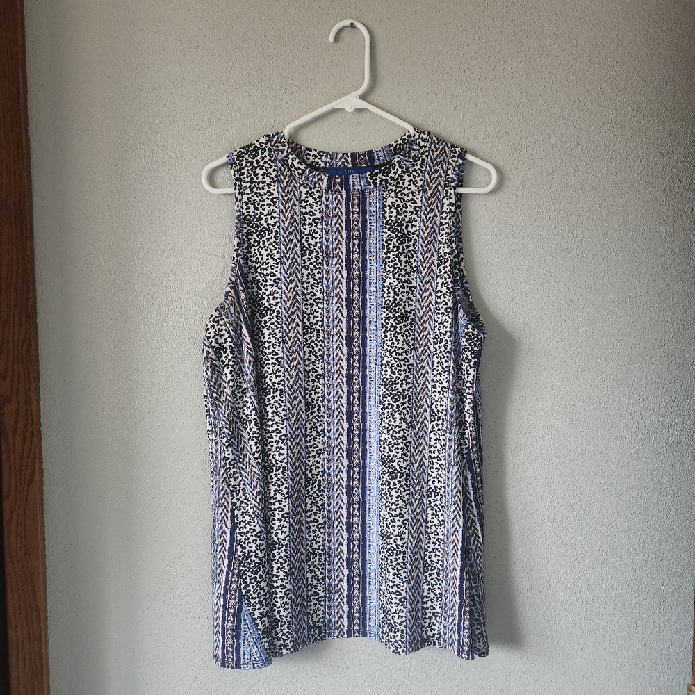Apt. 9 Navy and White Striped Tank Top
